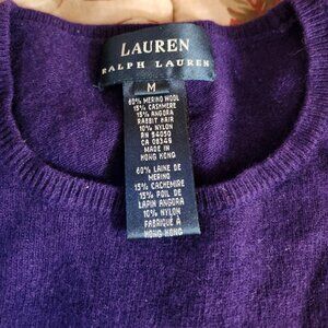 Ralph Lauren Royal Purple, Wool, Cashmere, Angora short-sleeve Sweater Med